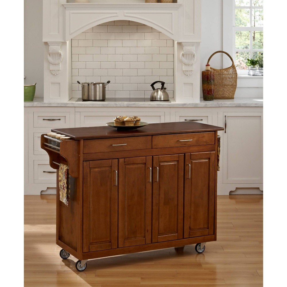 Kitchen Carts And Islands with Wood Top Red/Brown Home Styles
