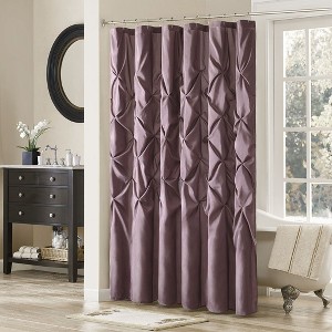 PAGED Semi-sheer Lightweight Faux Silk Fabric Shower Curtain,Shower Curtains with 12 Button Holes for Bathroom,Machine Washable - 1 of 4