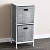 Household Essentials 2pc 12" x 13" Fabric Storage Bin Set Gray: Handcrafted, Folds Flat, Fits 13 Inch Cube Storage System - 3 of 4