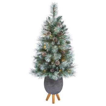 Nearly Natural 3.5-ft Frosted Tip British Columbia Mountain Pine Artificial Christmas Tree