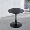 NicBex 31.49" Mid-century Round Dining Table,Kitchen Table with MDF Table Top and Metal Legs for 2-4 Seaters,Black - 2 of 4