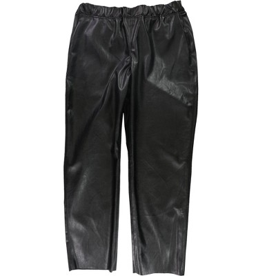 Alfani Womens Faux Leather Casual Trouser Pants