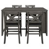 NicBex Dining Table Set for 4 Kitchen Table 5 Pieces Counter Height Rustic Farmhouse Wooden Bar Table for Dining Room - 2 of 4