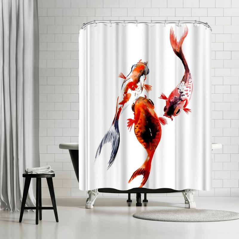 Americanflat 71" x 74" Shower Curtain, Koi Fish Pond 2 1 by Suren Nersisyan, 1 of 9