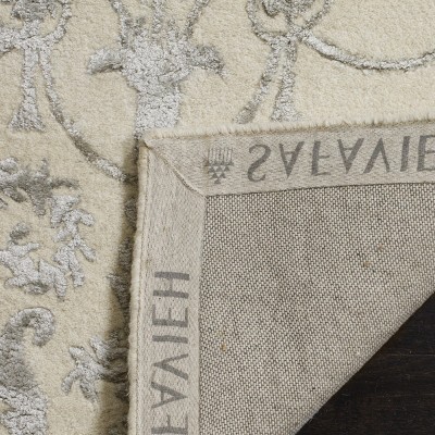 Gray and Ivory Hand-Tufted Wool and Viscose 4' x 6' Area Rug