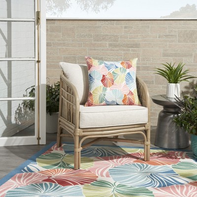 Waverly Multicolor 20" x 20" Polyester Indoor/Outdoor Throw Pillow
