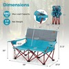 Costway Oversized Camping Chair Folding Loveseat Camping Couch w/ Cup Holders & Padding - 3 of 4