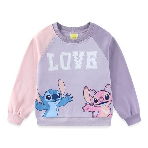 Disney Lilo & Stitch Angel Girls Crewneck Pullover Sweatshirt for Big Kids - 1 of 4