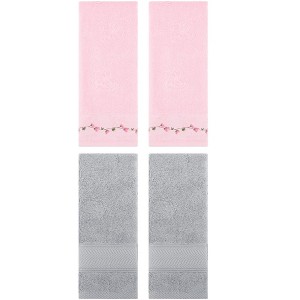 REGALWOVEN 4 Pcs Soft Absorbent Bathroom Decorative Hand Towel Set for Kitchen - 1 of 4
