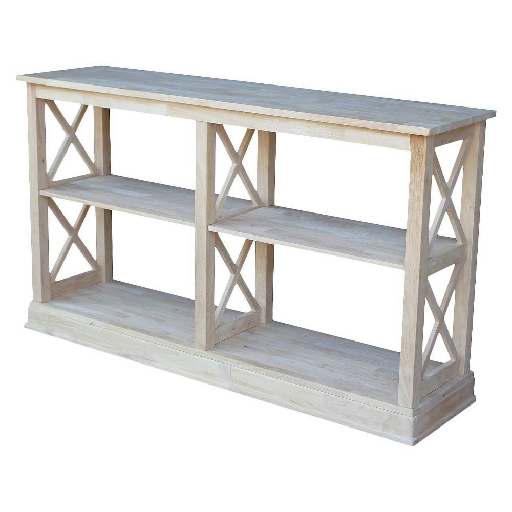 Photos - Coffee Table Hampton Sofa Server Table with Shelves Light Gray - International Concepts