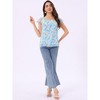 INSPIRE CHIC Women's Chiffon Ruffle Sleeve Square Neck Floral Print Blouse - 2 of 4