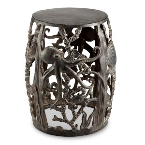 SPI Home Octopus Garden Stool – Coastal Metal Accent, Nautical Design, Versatile Outdoor or Indoor Decorative Seat - 1 of 3