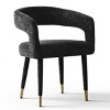 Modern Upholstered Dining Chairs Set of 2, Cushioned Seat with Armrest, Metal Legs, Dining Room and Kitchen Chairs-Maison Boucle - 4 of 4