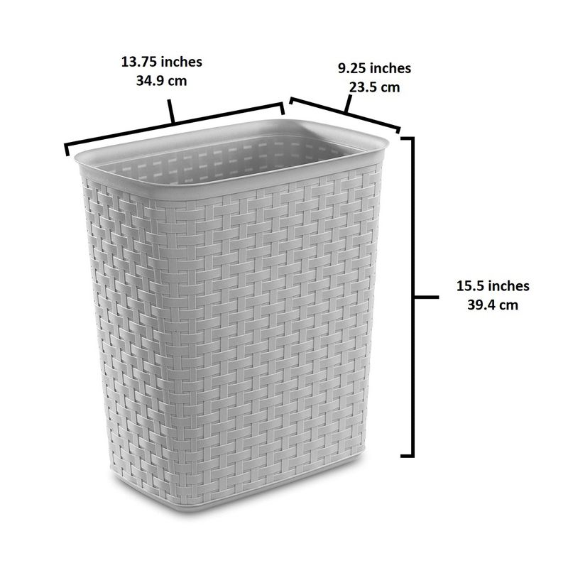 Sterilite Weave 5.8 Gallon Plastic Home/Office Wastebasket Trash Can, 4 of 7