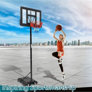 Basketball Hoop, Portable Outdoor 5.2-10FT Height Adjustable Goal with 44" Backboard & Wheels for Youth Adults - 1 of 4