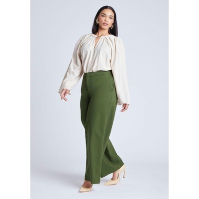 ELOQUII Women's Plus Size The Ultimate Stretch Wide Leg Pant