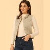 INSPIRE CHIC Women's Buttoned Washed Denim Vest with Faux Chest Flap Pockets - 2 of 3