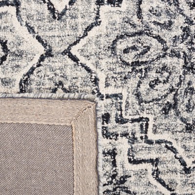 Handmade Dark Blue/Grey Abstract Wool Square Rug - 6' x 6'