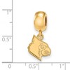 Black Bow Jewelry 14k Yellow Gold Plated Sterling Silver Louisville Cardinals NCAA Bead Charm - 3 of 4