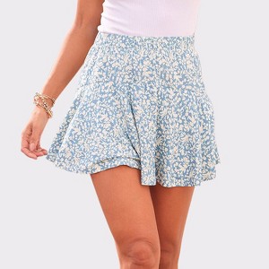 Women's Floral Print Skort - LASCANA - 1 of 4