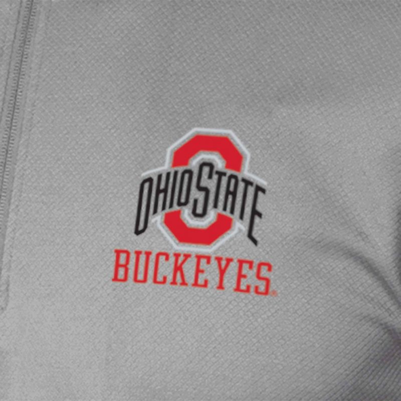 NCAA Ohio State Buckeyes Men&#39;s Gray 1/4 Zip Sweatshirt, 3 of 4