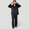 Anna-Kaci Lounge Women's Long Sleeve Button Up Pajama Set with Satin Leopard Texture and Relaxed Fit Pants - 2 of 4