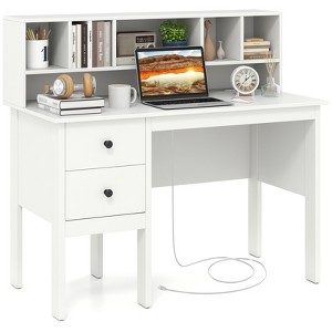 Tangkula Home Office Desk with Power Outlets Type-C 48'' Computer Desk Workstation - 1 of 4