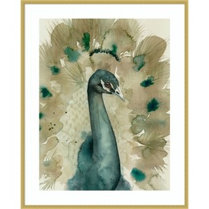 Amanti Art Sepia Peacock I by Grace Popp Wood Framed Wall Art Print - 1 of 4