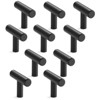 Cauldham Solid Stainless Steel Euro Cabinet Pull T Handle Matte Black 2" - 10 Pack - 3 of 4