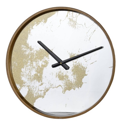 14 Pleated Brass Round Analog Wall Clock Antique Finish - Hearth & Hand™  With Magnolia : Target