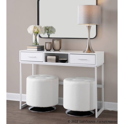 Franklin 32" Sleek Wood & Metal Console Table with Storage
