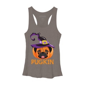 Women's Design By Humans Pugkin Pumpin Halloween By trantanphat95 Racerback Tank Top - 1 of 3