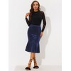 Allegra K Women's Feminine Retro Bodycon High Waist Velvet Fishtail Skirt - 2 of 4