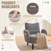 Gulches Modern Minimalist Sanded Fabric Armchair Ergonomic Backrest Side Storage Pocket Solid Wood Legs Anti Slip Comfortable Reading Chair Gray - 3 of 4