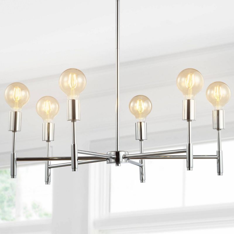 17.75&#34; Adjustable Height Metal Turing Pendant (Includes Energy Efficient Light Bulb) Chrome - JONATHAN Y, 1 of 7