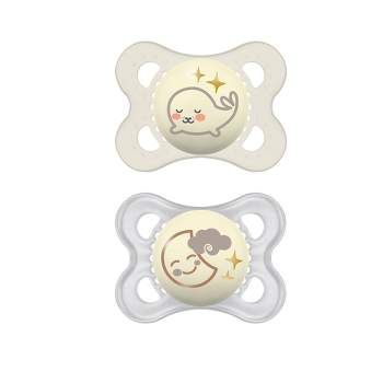 MAM Perfect Night Baby Pacifier, Patented Nipple, Glows in the Dark, 2  Pack, 16+ Months, Blue/Boy,2 Count (Pack of 1) Boy 16+ Month