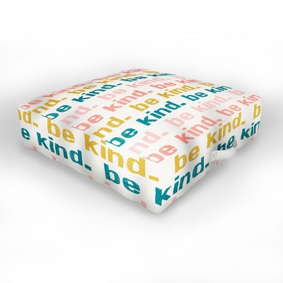 Little Arrow Design Co be kind I Outdoor Floor Cushion - Deny Designs