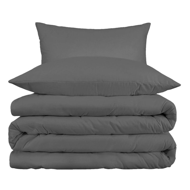 800 Thread Count Luxury Cotton Blend Solid 3 Piece Duvet Cover Set by Blue Nile Mills, 1 of 5