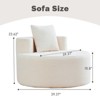 SYFERLORY Cozy Teddy Fabric Accent Chair - Round Living Room Chair with Decorative Pillow, 39" Wide Soft Seating - 2 of 4