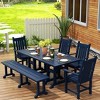 WestinTrends 6 Piece Outdoor Patio Dining Set Outdoor Table and Bench Armchair Set - 2 of 2