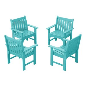 WestinTrends Outdoor Patio HDPE Adirondack Dining Arm Chairs (Set of 4) - 1 of 4