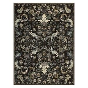 Coolmee Area Rug for Living Room, Washable Rug Low Pile Retro Accent Floral Rug Non-Slip Foldable Carpet for Bedroom, Dining Room - 1 of 4