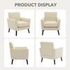 Coucheta Mid-Century Accent Chair Set of 2, Linen Upholstered Armchairs with Wood Legs & Thick Cushion - for Bedroom, Apartment, Waiting Room - 4 of 4