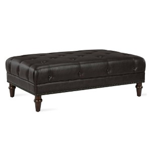 Davey Tufted Ottoman with Nail Heads Brown - Dorel Living
