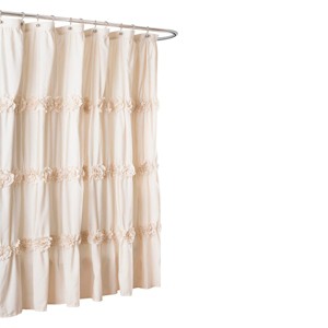 Lush Décor Darla Horiz Texture Shower Curtain, Adult Unisex, Ivory