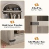 5 Shelf Arched Bookshelf Bookcase Tall Bookcase Farmhouse Display Storage Rack Wooden Bookshelves - 4 of 4