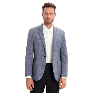 Clearlove Men's Sport Coats Blazers Linen Suit Jacket One Button Casual Blazer - 1 of 4