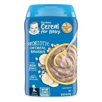 Image of Gerber Probiotic Oatmeal Banana Baby Cereal - 8oz