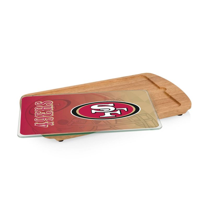 NFL San Francisco 49ers Parawood Billboard Glass Top Serving Tray, 3 of 5