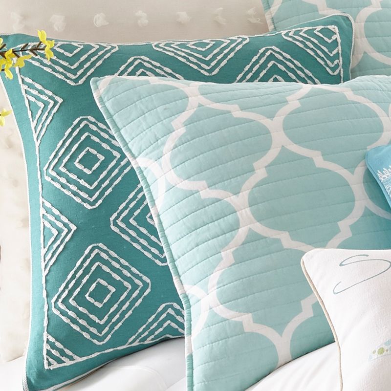 Del Ray Teal Crewel stitch Decorative Pillow - Levtex Home, 2 of 5